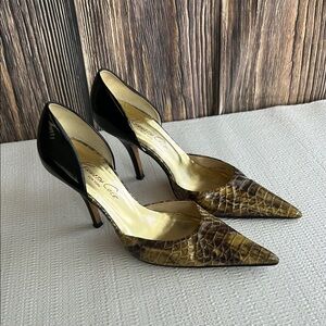 Vintage‎ Kenneth Cole Black and Brown Snakeskin Heels